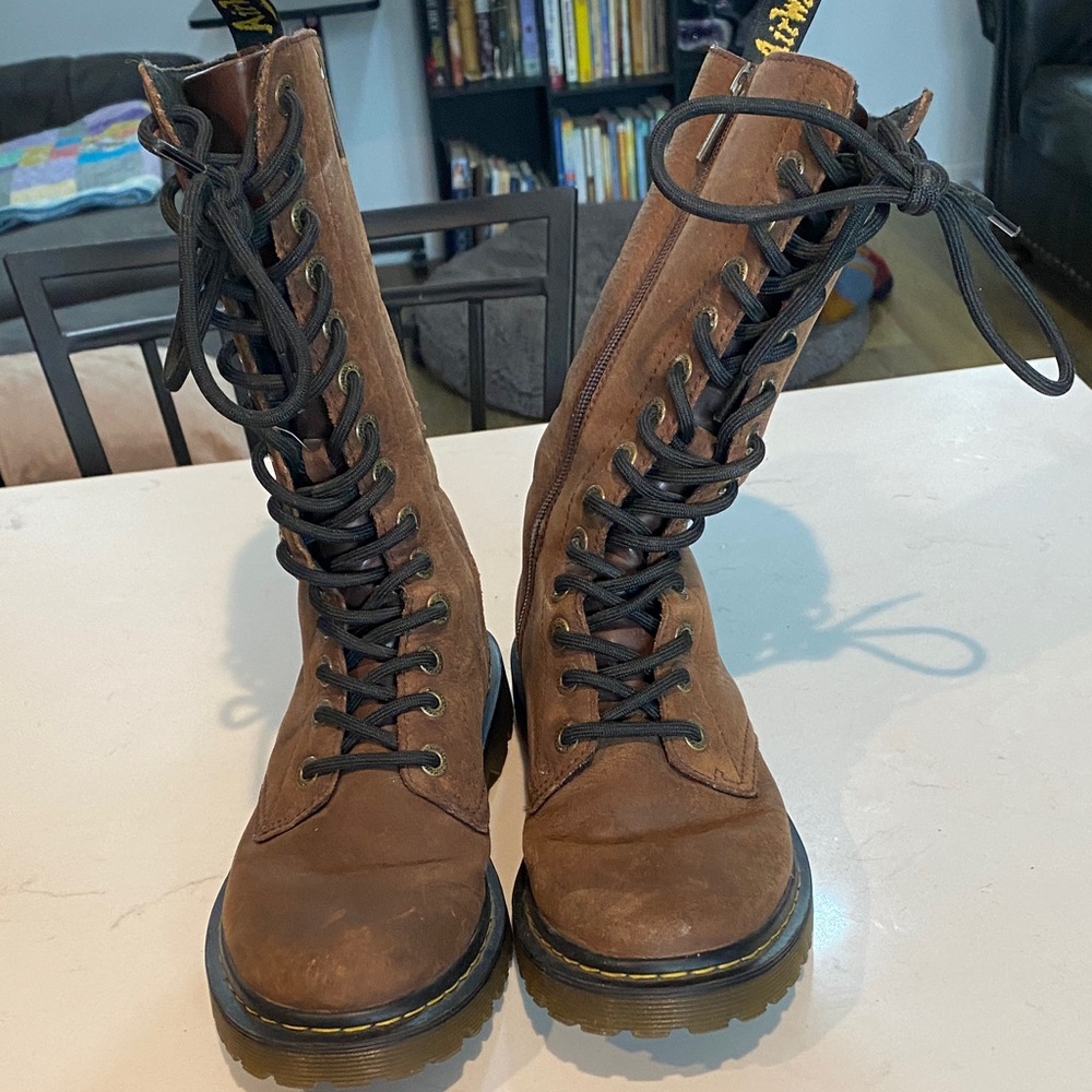 Lovingly worn Dr Martens Brown Lace-Up Women's Boots